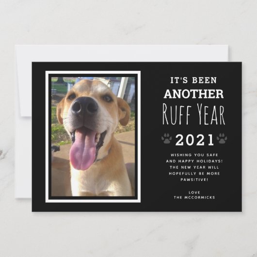 おもしろい犬フォトラフ2021年クリスマス シーズンカード (正面)