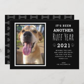 おもしろい犬フォトラフ2021年クリスマス シーズンカード (正面/裏面)