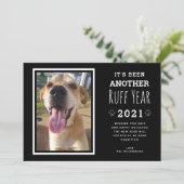 おもしろい犬フォトラフ2021年クリスマス シーズンカード (スタンド正面)