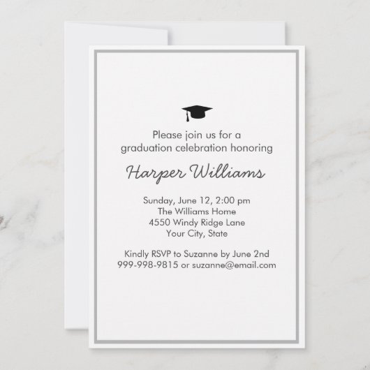 おもしろい犬フォト卒業パーティー – あなたの写真を使用 招待状 (裏面)