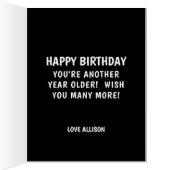 おもしろい犬フォト誕生日ビッグパーソナライズされたカード (内側(右))