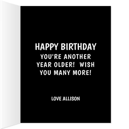 おもしろい犬フォト誕生日ビッグパーソナライズされたカード (内側(右))