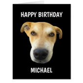 おもしろい犬フォト誕生日ビッグパーソナライズされたカード (正面)