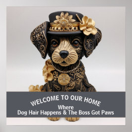 おもしろい犬フレンドリーペット警告ホームボス ポスター