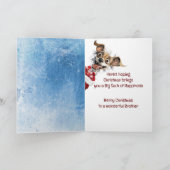 おもしろい犬ブラザーグランドドーターキッズクリスマス カード (内部)