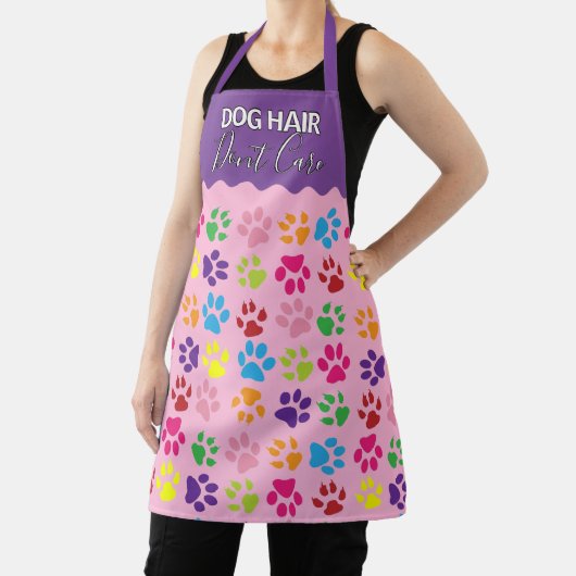 おもしろい犬ヘア気には文字なし エプロン (インサイチュ)