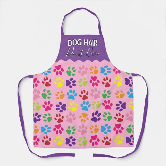 おもしろい犬ヘア気には文字なし エプロン (正面)