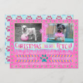 おもしろい犬ペットクリスマスホリデーフォト |取得 シーズンカード (正面/裏面)