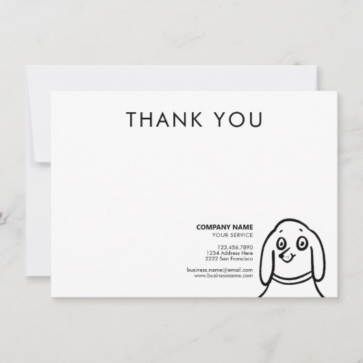 おもしろい犬ペットケアサービスありがとうご用件 ノートカード (正面)