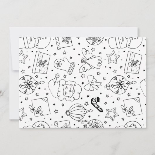 おもしろい犬ペットフォトタイポグラフィクリスマス シーズンカード (裏面)