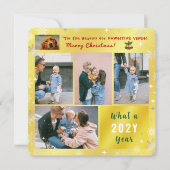 おもしろい犬ポーサイティブ5枚フォトコラージゴールデンモダンホテル シーズンカード (正面)