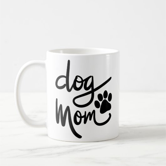 おもしろい犬ポードッグママ コーヒーマグカップ (左)