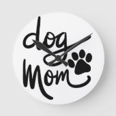 おもしろい犬ポードッグママ ラウンド壁時計 (正面)
