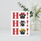 おもしろい犬ポープリントホーホー！ペット写真クリスマス シーズンポストカード (スタンド正面)