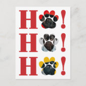 おもしろい犬ポープリントホーホー！ペット写真クリスマス シーズンポストカード (正面)