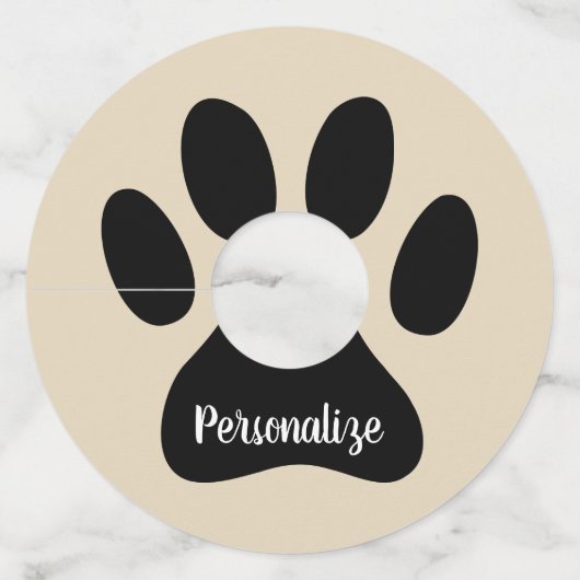 おもしろい犬ポー足跡ペット誕生祝い ワイングラスタグ (正面)