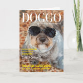 おもしろい犬マガジンスタイル誕生日 カード (正面)