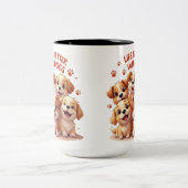 おもしろい犬マグカップ誕生日ギフトアイディアかわいい犬ママのギフト ツートーンマグカップ (中央)