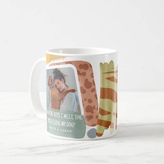 おもしろい犬ママ抽象芸術写真 コーヒーマグカップ (正面左)