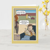 おもしろい犬モウィングザローン誕生日 カード (黄色い花)