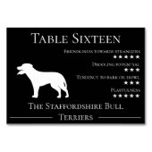 おもしろい犬ユニークブリードゲストブルテリアチームまたは テーブルナンバー (裏面)