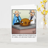 おもしろい犬ユーモア空白のグリーティングカードの斑点 カード (黄色い花)