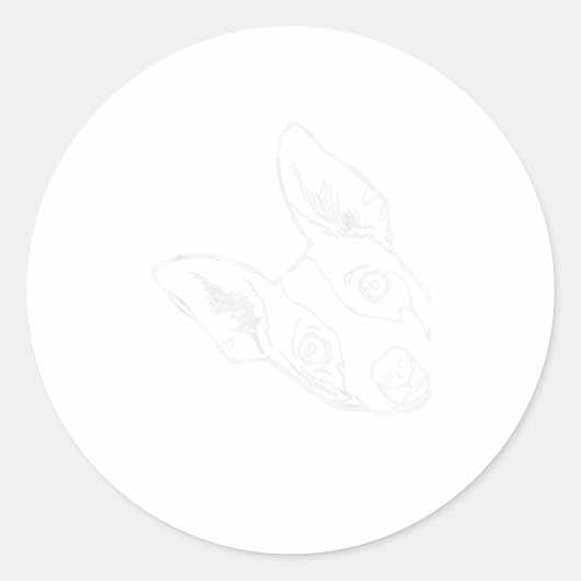おもしろい犬ラットテリア ラウンドシール (正面)