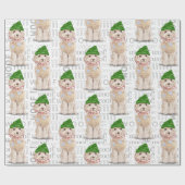 おもしろい犬ラバークリスマスシャンパンコックパポ ラッピングペーパー (フラット)