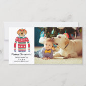 おもしろい犬ラバークリスマスセーターカスタムの写真 シーズンカード (正面)