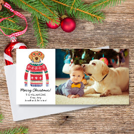 おもしろい犬ラバークリスマスセーターカスタムの写真 シーズンカード