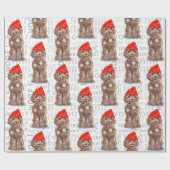 おもしろい犬ラバークリスマスブラウンコックパポ ラッピングペーパー (フラット)