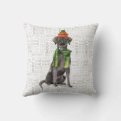 おもしろい犬ラバークリスマスブラックラブラドールレトリバー クッション (裏面)