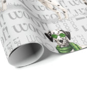 おもしろい犬ラバーダルマティアンクリスマス ラッピングペーパー (ロールコーナー)