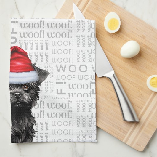 おもしろい犬ラバーホリデーアフェンピンシェルクリスマス キッチンタオル (四つ折り)