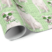 おもしろい犬ラバーホワイトピットブルウィンタースカーフ ラッピングペーパー (ロールコーナー)