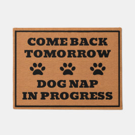 おもしろい犬ラバーポープリント素朴ブラウンミニマリスト ドアマット