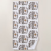 おもしろい犬ラバーマグ犬ママ犬パパ ビーチタオル (正面)