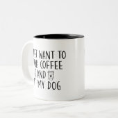 おもしろい犬ラバーマグ ツートーンマグカップ (正面左)