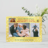 おもしろい犬ラフの年の写真メリークリスマスゴールデン シーズンカード (スタンド正面)