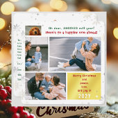 おもしろい犬ラフイヤー平和ラブジョイ4枚モダン写真 シーズンカード