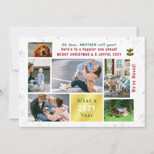 おもしろい犬ラフイヤー引っ越しましたニューホーム6枚 シーズンカード (正面)