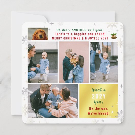 おもしろい犬ラフイヤー引っ越しましたニューホーム6枚 シーズンカード (正面)