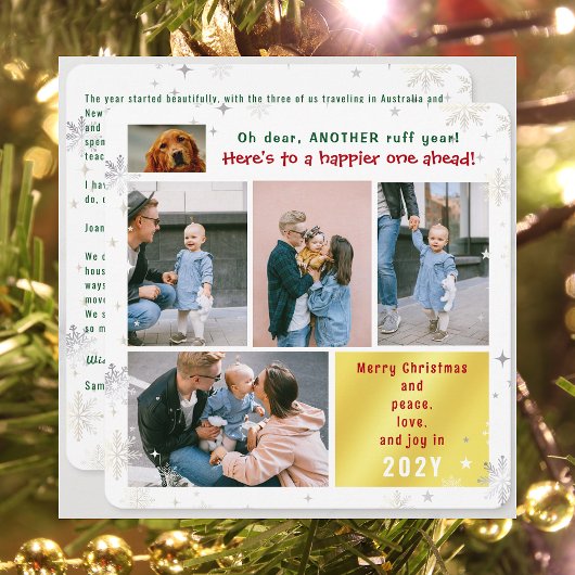 おもしろい犬ラフ年平和ラブジョイかわいい5枚 シーズンカード