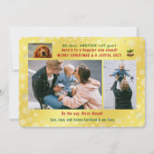 おもしろい犬ラフ年引っ越しました4写真ゴールデン シーズンカード (正面)