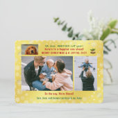 おもしろい犬ラフ年引っ越しました4写真ゴールデン シーズンカード (スタンド正面)