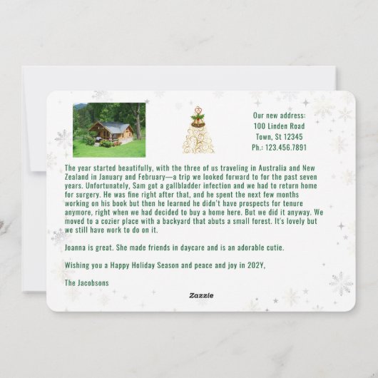 おもしろい犬ラフ年引っ越しました4写真ゴールデン シーズンカード (裏面)