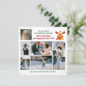 おもしろい犬ルドルフ・メリークリスマスモダン7枚の写真 シーズンカード (スタンド正面)