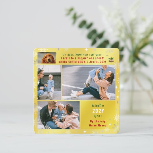 おもしろい犬ルフイヤー引っ越しました5枚の写真ゴールデン シーズンカード (スタンド正面)