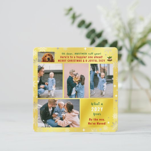 おもしろい犬ルフイヤー引っ越しました6枚の写真ゴールデン シーズンカード (スタンド正面)