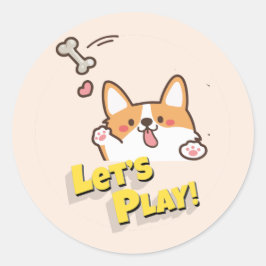 おもしろい犬レッズ遊クラシック円札 ラウンドシール